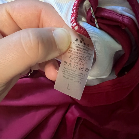 Summer Mae red swim suit tankini top only ruffles maternity size large - Picture 6 of 6